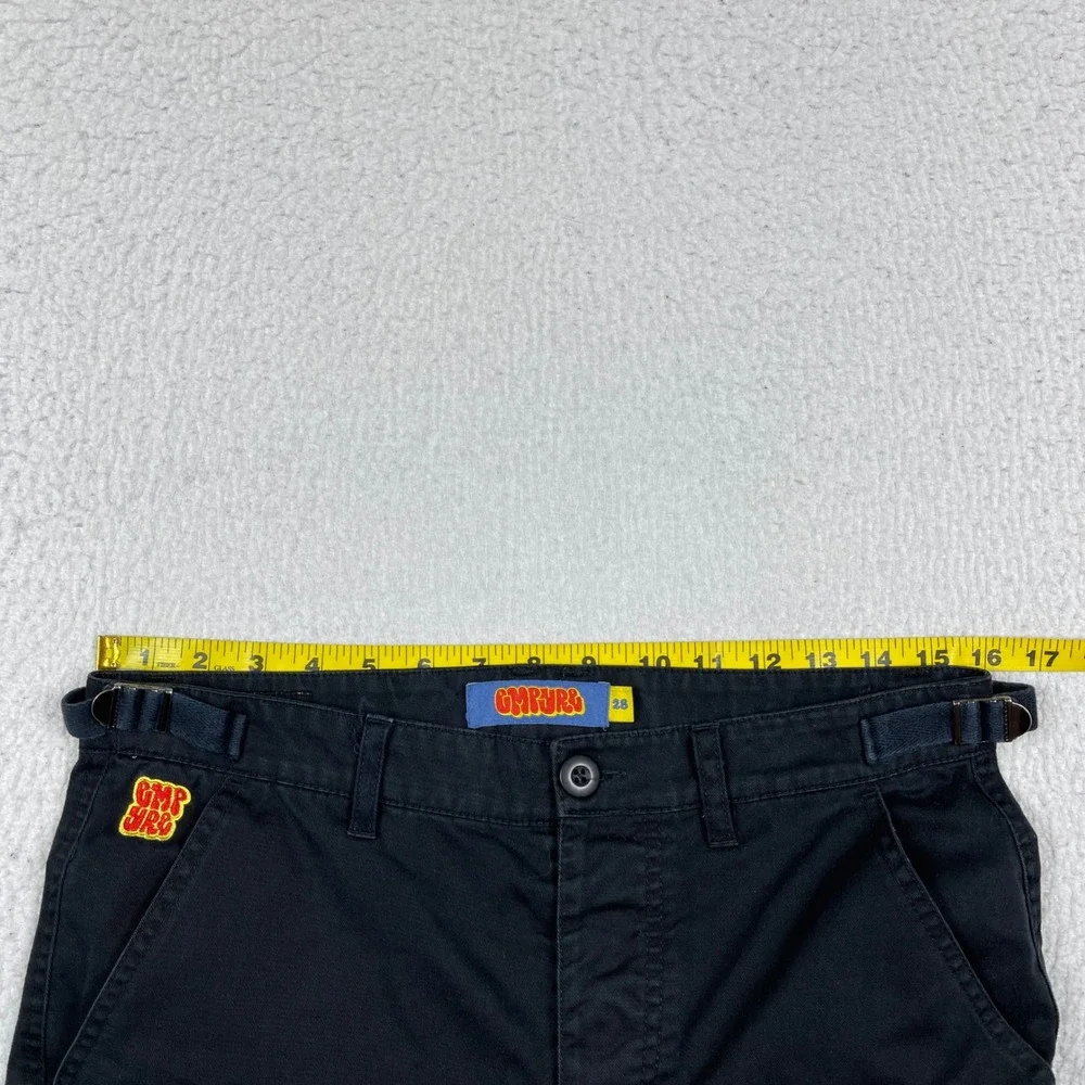Empyre Cargo Pants Mens 28 Black Relaxed Fit Utility Streetwear Grunge Skate